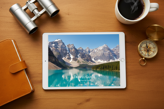 Banff Travel Guide Mockup - Warm Tones